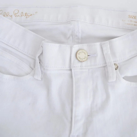 Lilly Pulitzer  South Ocean White Skinny Denim Jeans Size 8 - Picture 10 of 13